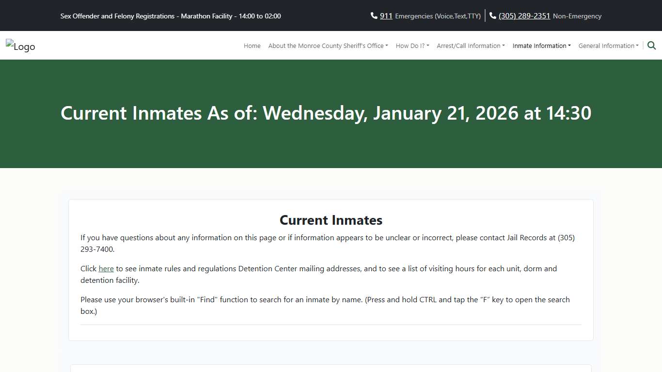 M.C.S.O - Current Inmates