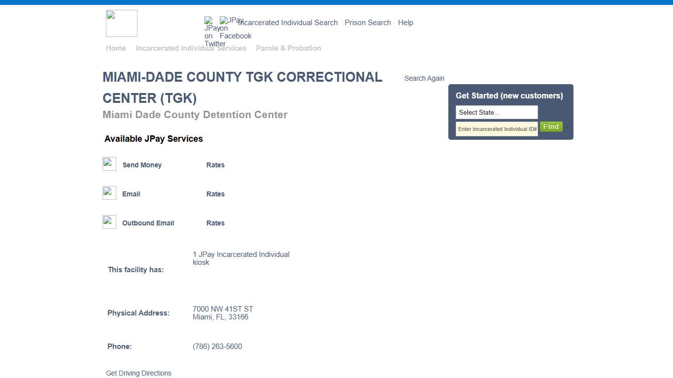 MIAMI-DADE COUNTY TGK CORRECTIONAL CENTER (TGK)