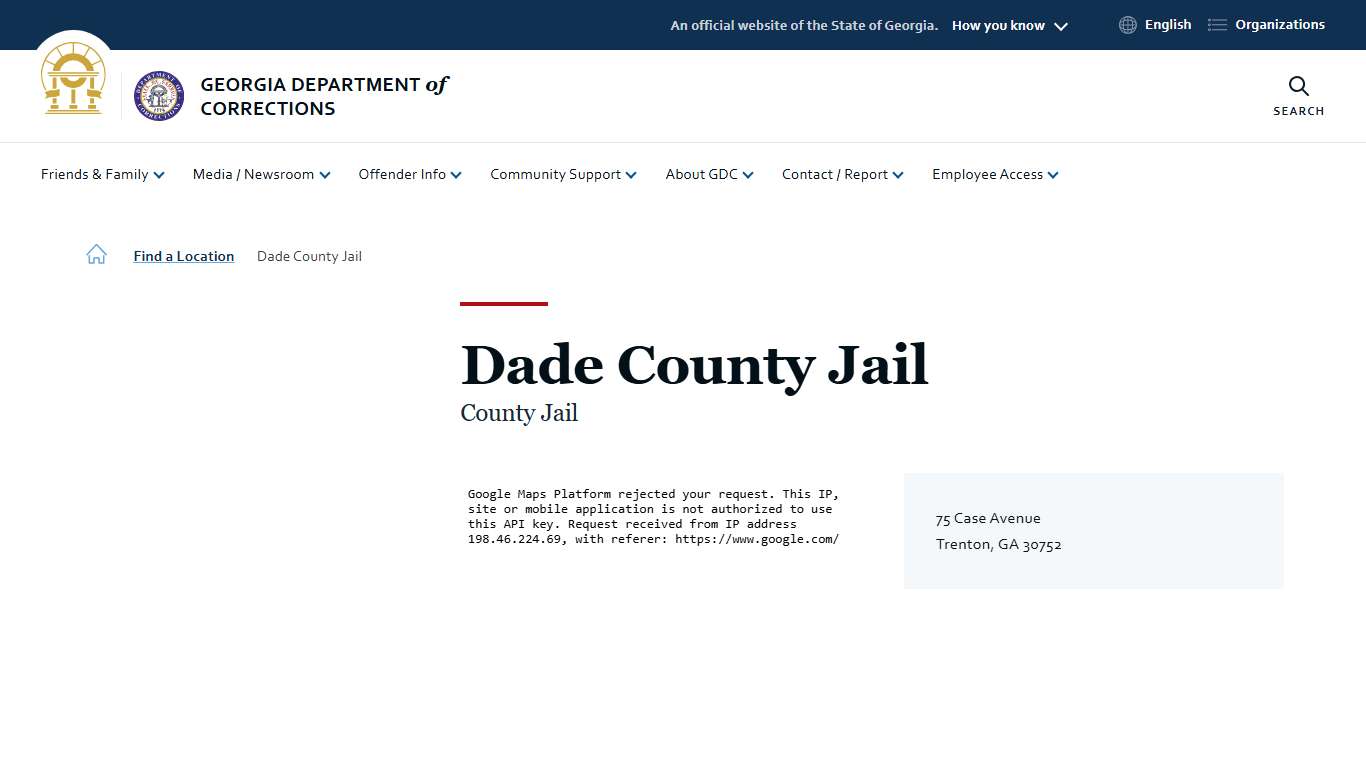 Dade County Jail | Georgia Department of Corrections